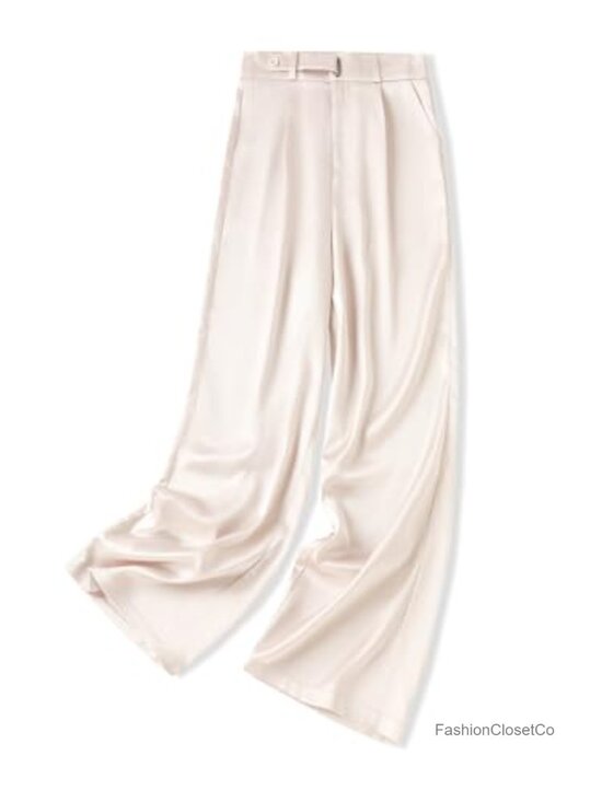 Pants - Women's Dress Pants Business Casual Straight Wide Leg Trousers